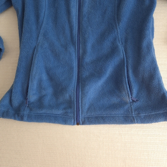 Columbia Fleece Jacket Women's Large Blue  Full Zip Sweater Mock Neck - Picture 2 of 8